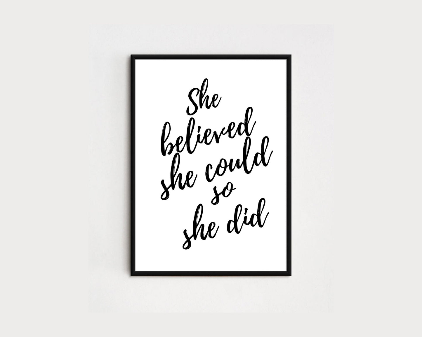 2 Pieces Inspirational Wall art, Be Your Own Kind Of Beautiful & She Believed She Could So She Did, Encouragement Gift