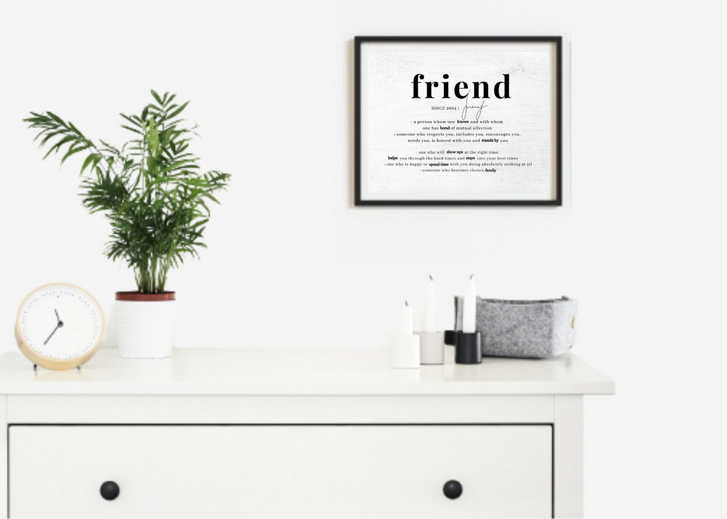 FRIEND, Inspirational Gift, friend gift, Bestfriend, Message Name Sign for Friend, Remembrance Gift for Close Friend, Best Friend