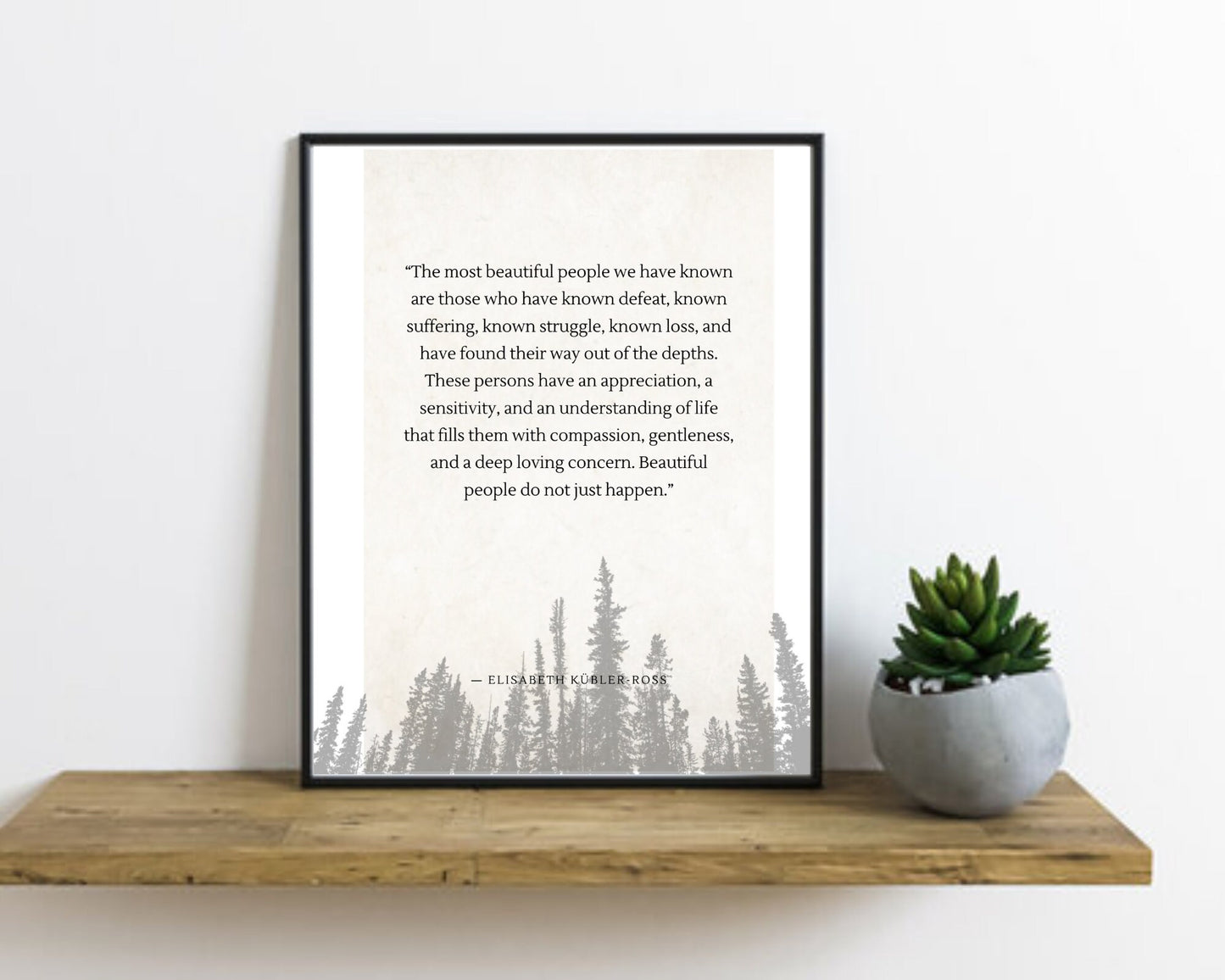 2 Pieces Inspirational Wall art | LR Knost Quote | Elisabeth KŸbler-Ross | Tree Branch Silhouette | Forest Silhouette | House Warming Gifts