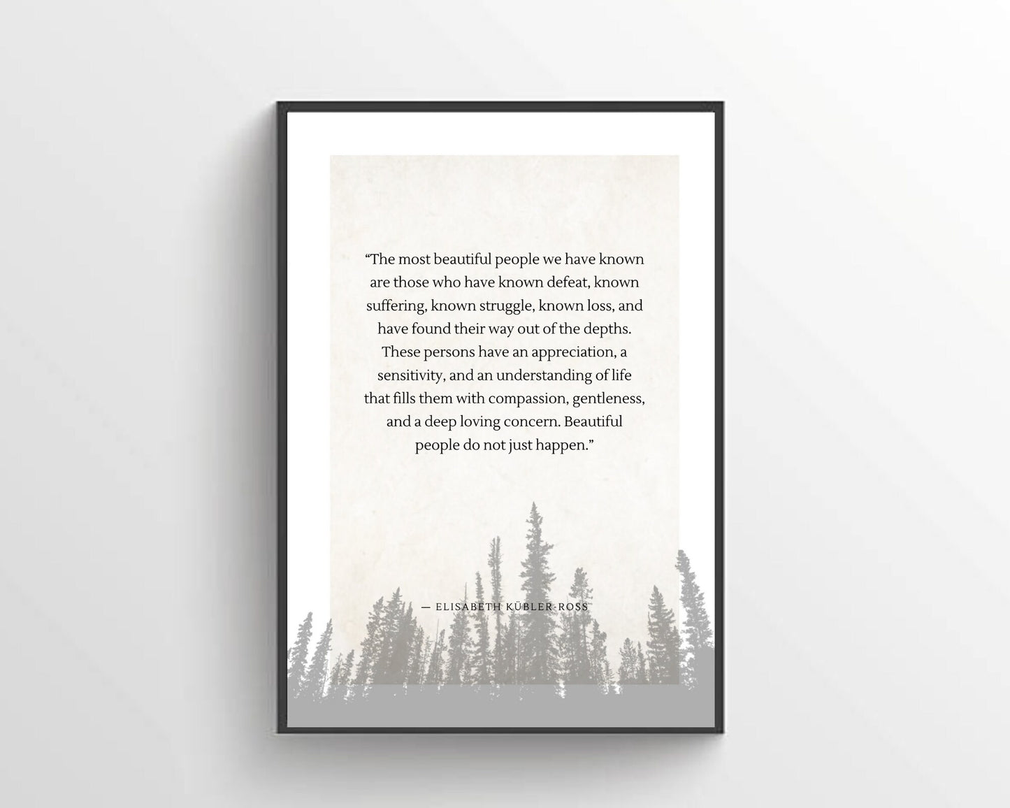 2 Pieces Inspirational Wall art | LR Knost Quote | Elisabeth KŸbler-Ross | Tree Branch Silhouette | Forest Silhouette | House Warming Gifts