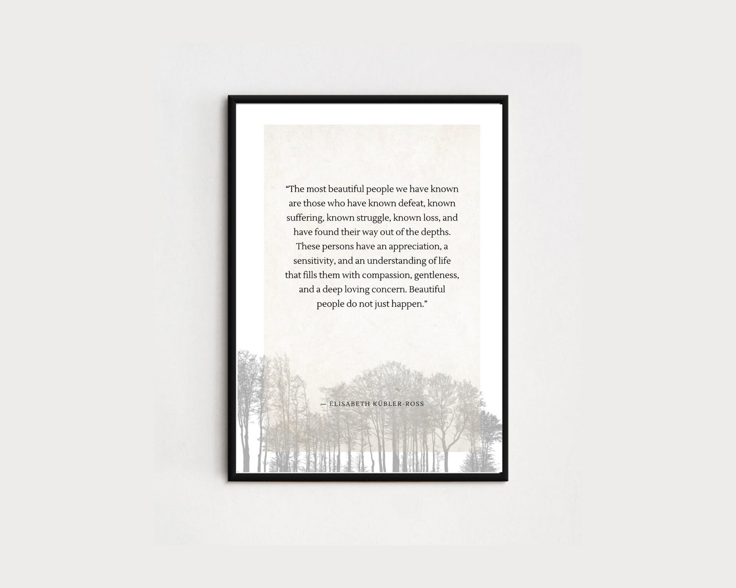 2 Pieces Digital Wall art | LR Knost Quote | Elisabeth KŸbler-Ross | Tress/Forest Branch Silouette Design | Living Room Sign