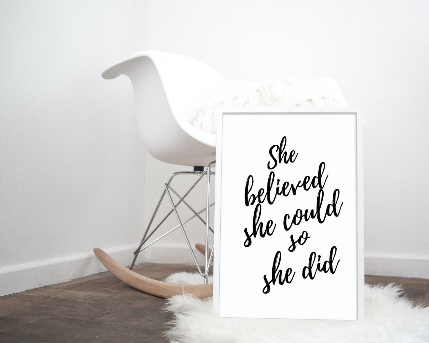 2 Pieces Inspirational Wall art, Be Your Own Kind Of Beautiful & She Believed She Could So She Did, Encouragement Gift