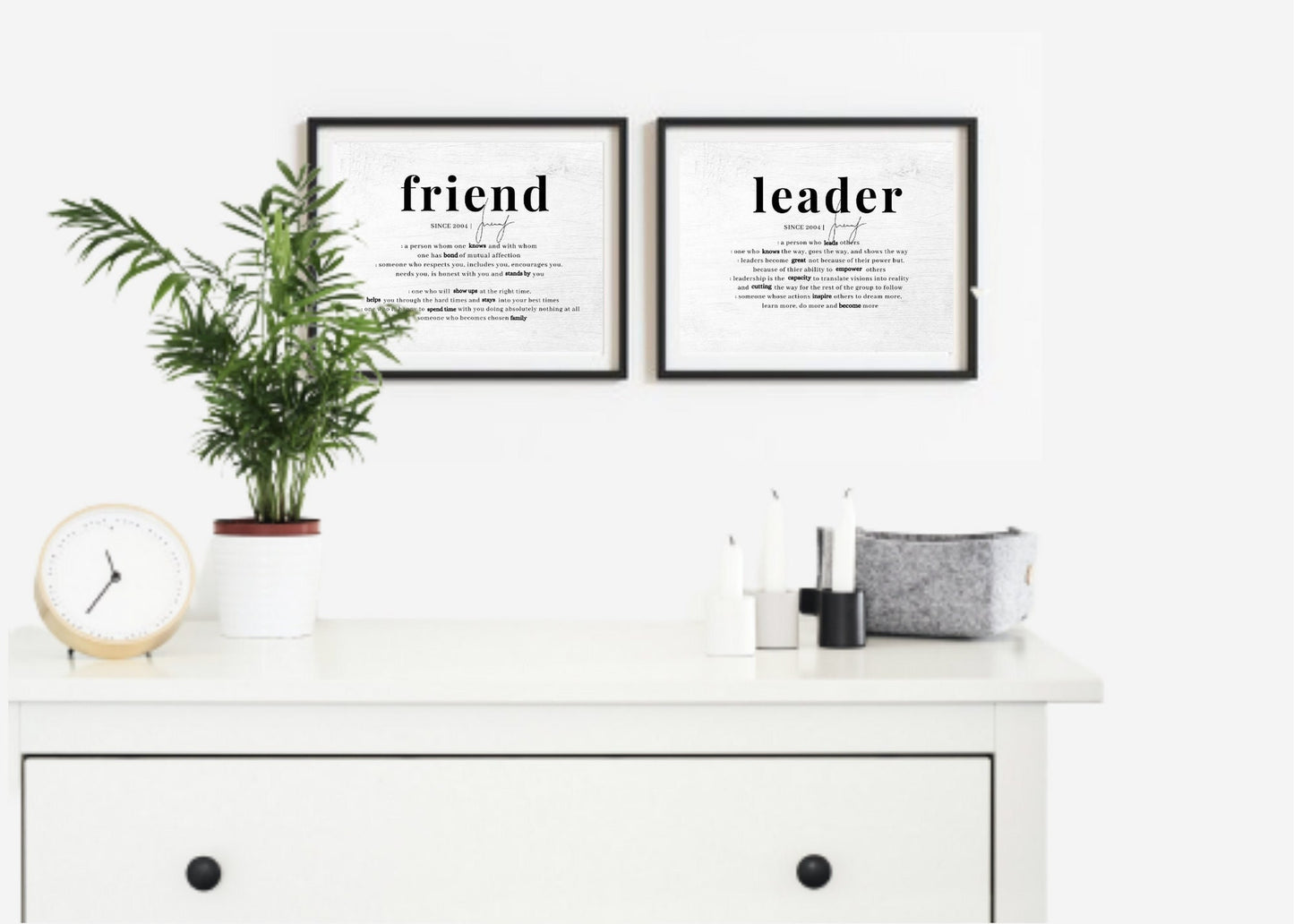 2 Piece Inspirational Gift, Bestfriend Gift Leader Gift, Message Name Sign for Friend & Leader, Retirement Gift for Boss