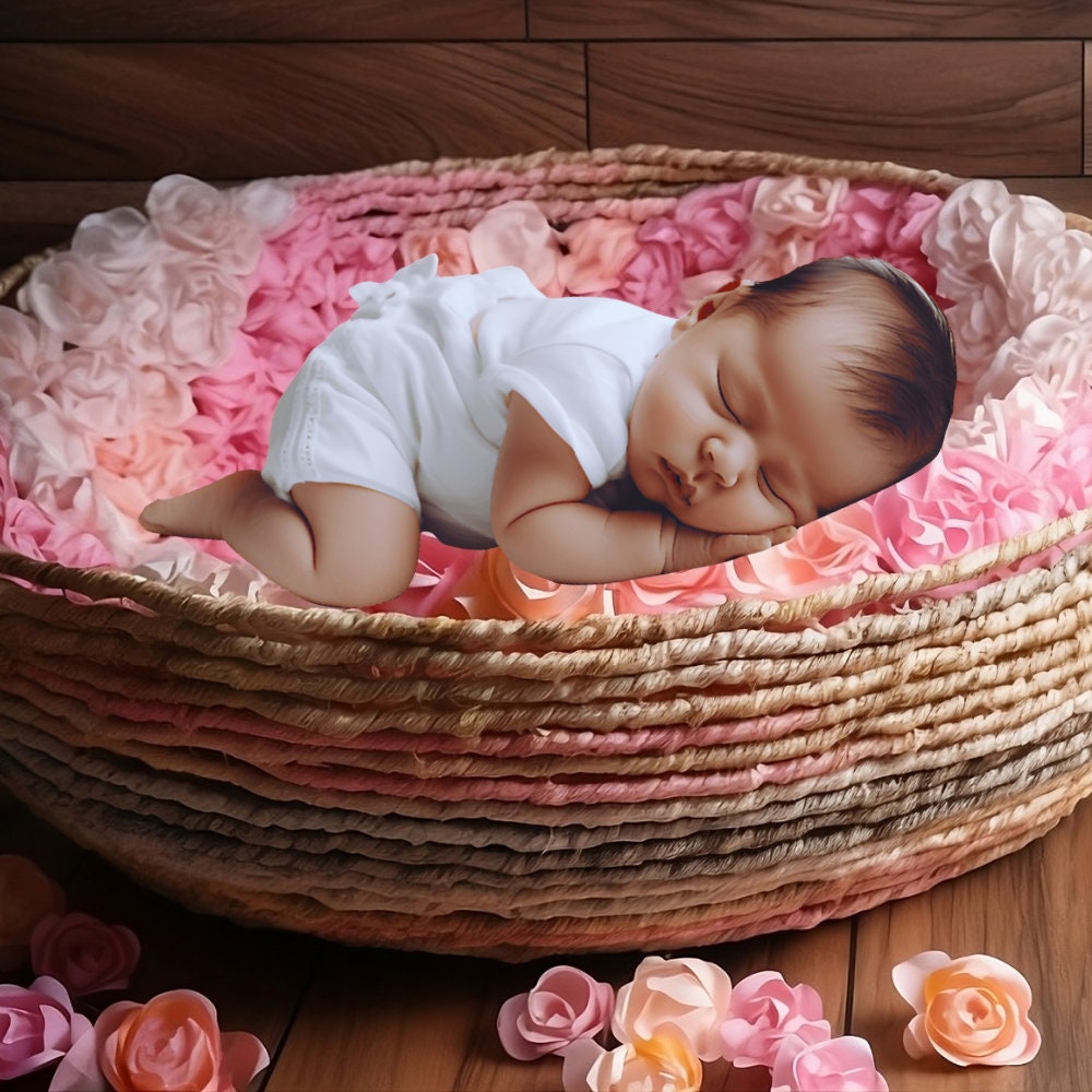 Flower Basket Backdrop, Newborn Flower Basket Backdrop, Newborn Digital Backdrop, Baby Digital Background, Newborn Photography Backdrop