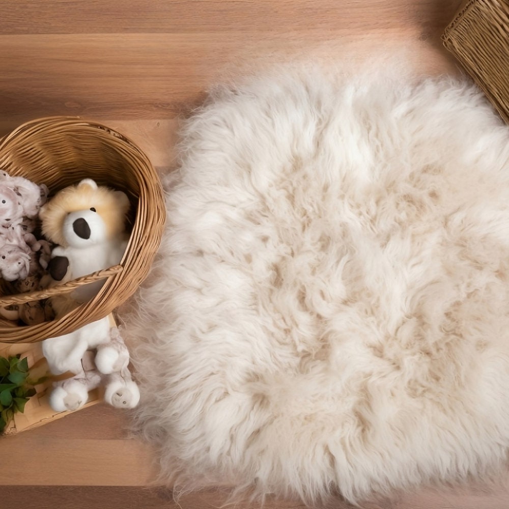 Photography Studio Backdrops Newborn Digital Backdrops Baby Boy Girl with Fur and Teddy Bear Composite Background Sale