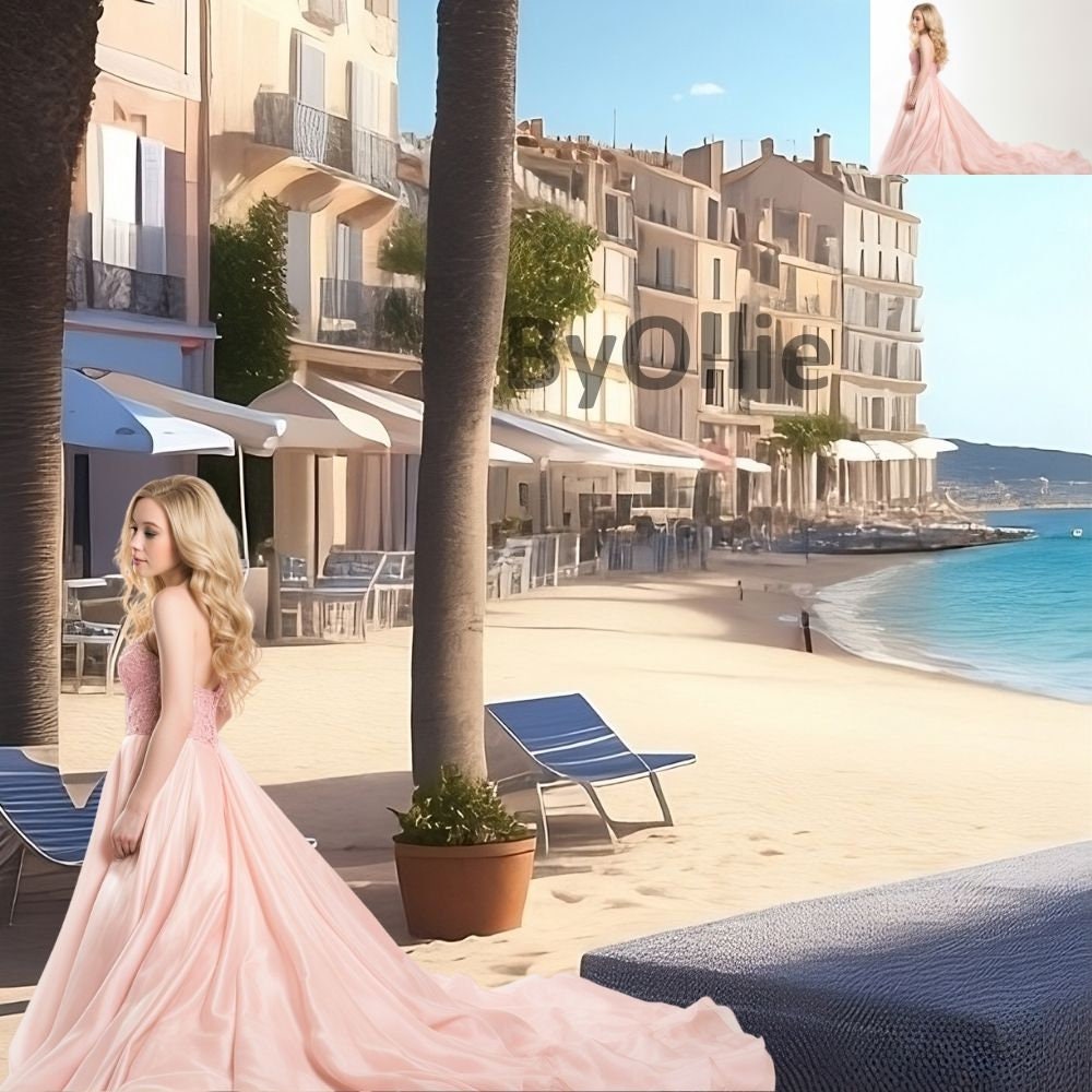 Wedding St Tropez Beach French Elegance, Boho Chic Couple Honeymoon Pre Nuptial Debut Portrait Digital Aesthetic Backdrop Background Overlay