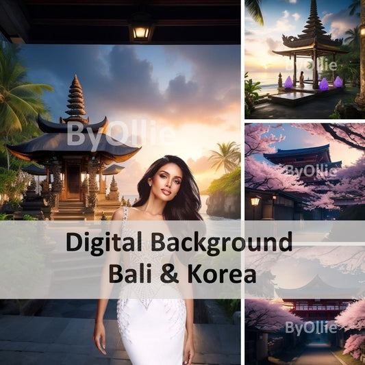 Nature Digital Backgrounds Exquisite Beach Exotic Paradise Photo Backdrops Authentic Korean Dream Vacation Wedding Couple Honeymoon Travel