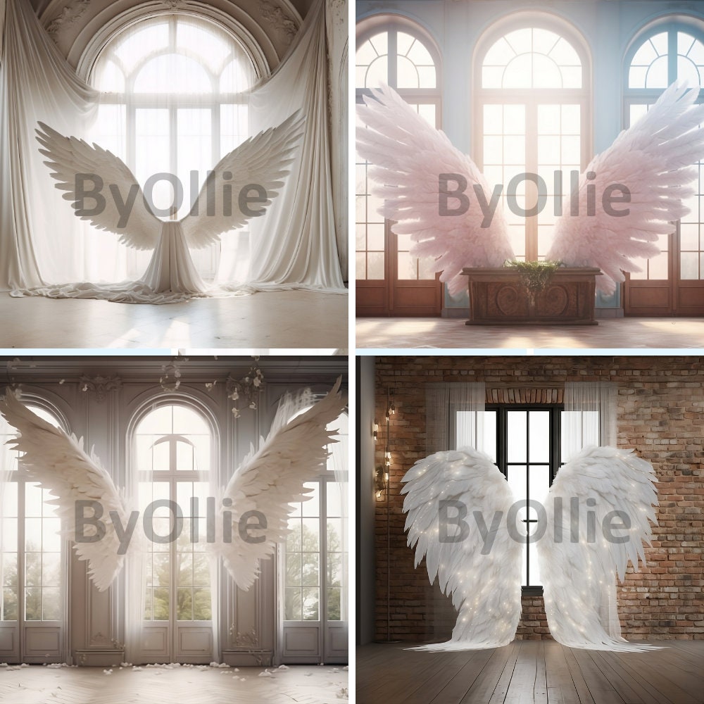 Maternity Backdrops Digital Backdrops Digital Angel Wings Maternity Studio Digital Studio Background Photoshoot Photographer Props Youtubers