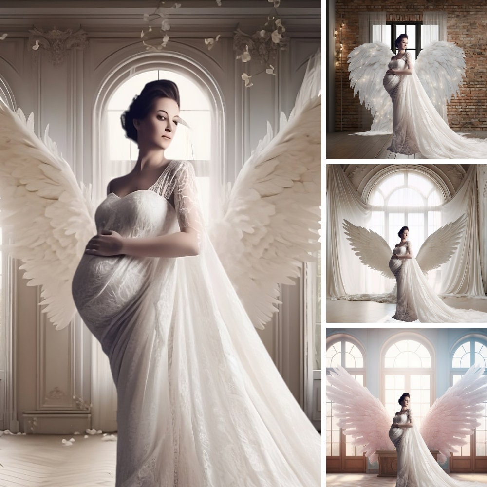 Maternity Backdrops Digital Backdrops Digital Angel Wings Maternity Studio Digital Studio Background Photoshoot Photographer Props Youtubers