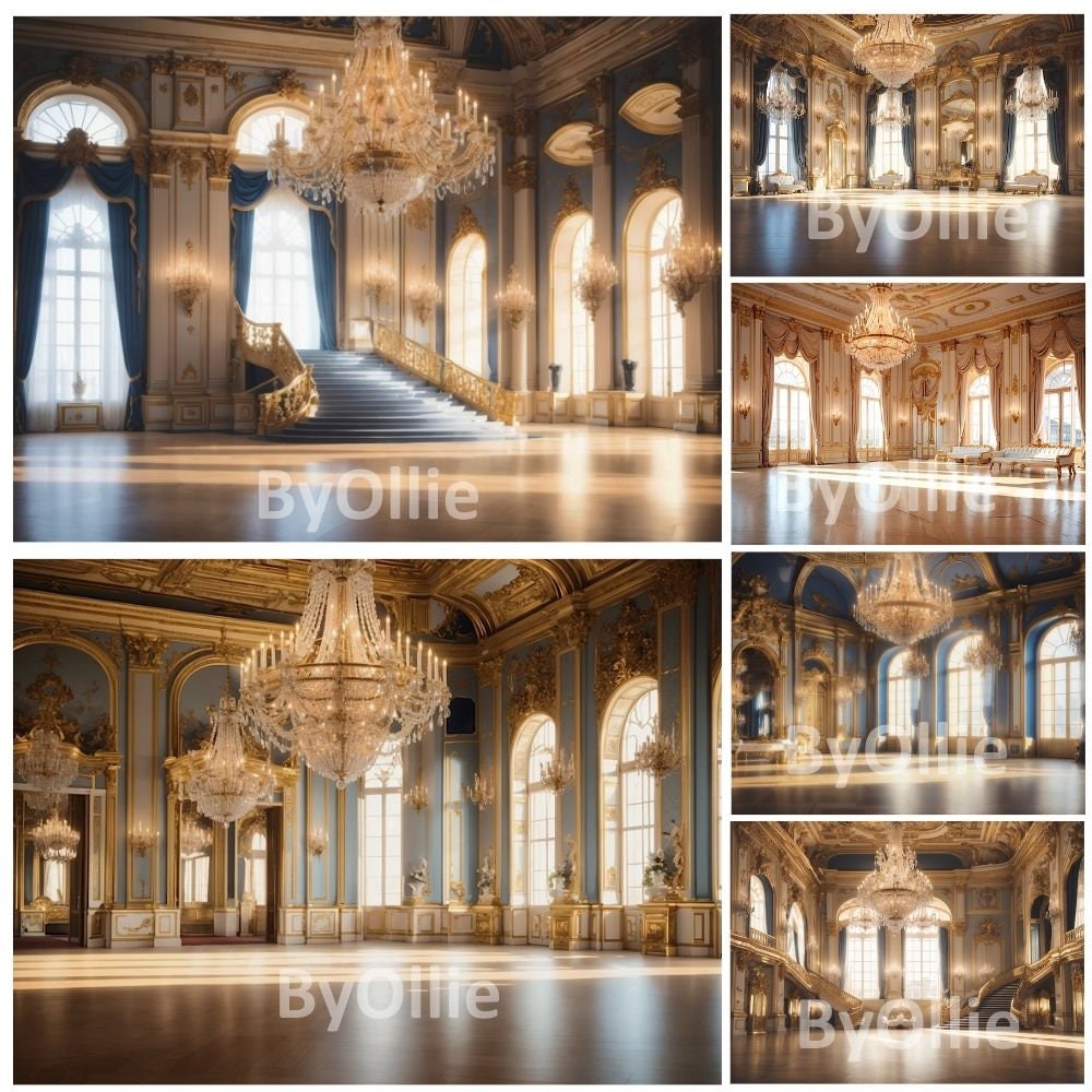 16 Mansion Luxe Luxury Dream Ballroom Royal Castle Photo Wedding Maternity Backgrounds Digital Texture Photography Studio Backdrops Overlays