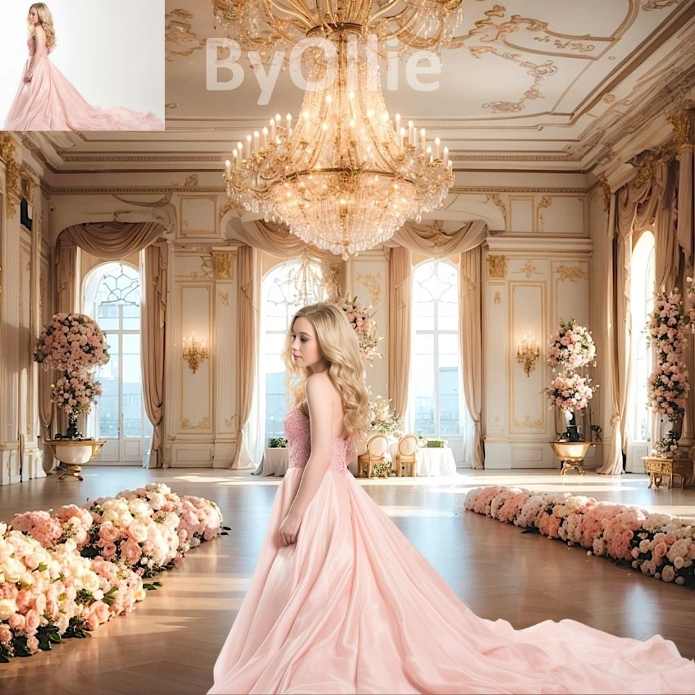 16 Mansion Luxe Luxury Dream Ballroom Royal Castle Photo Wedding Maternity Backgrounds Digital Texture Photography Studio Backdrops Overlays