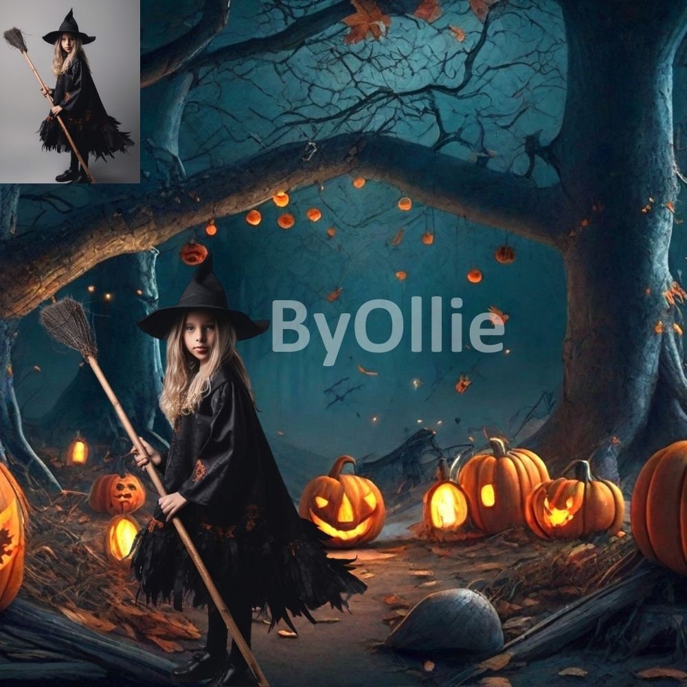 12 Halloween Haunted Creepy Scary Rooms Gothic Spooky Trick or Treat Studio CG Castle Digital Backdrops Pumpkin Backgrounds Photo Overlays