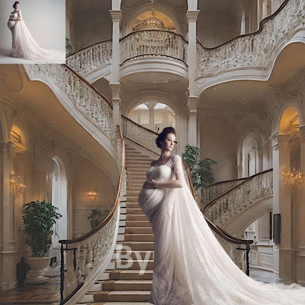 16 Luxe Luxury Ballroom Mansion Royal Castle Grand Stairs Wedding Maternity Digital Backgrounds Majestic Staircase Texture Photograph Studio