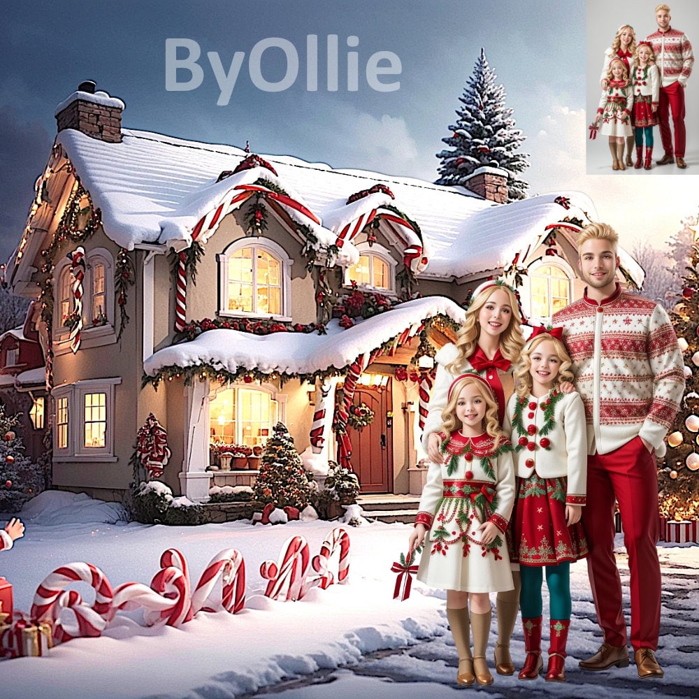 16 Bundle Christmas Pink White Winter Village Digital Backdrops Backgrounds North Pole Santa's Shops Snow Instagram Travel Family Overlays