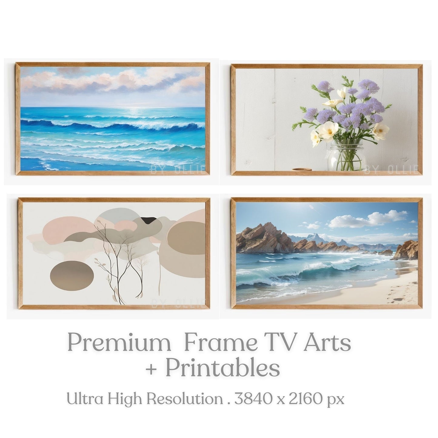 Samsung Frame TV Art Abstract Modern Shapes Neutral DIGITAL TV Download