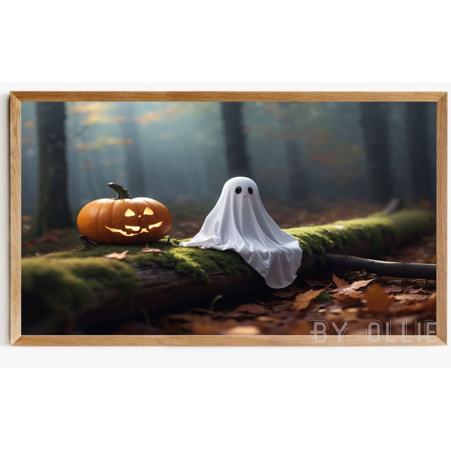 Halloween Samsung Frame TV Art Wildflower Field TV Ghost Vintage Fall landscape Halloween Frame TV art Autumn spooky painting art TV78