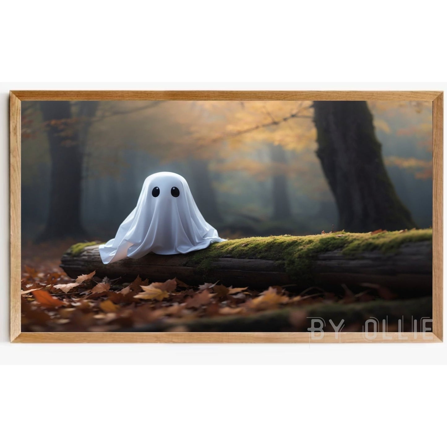 Halloween Samsung Frame TV Art Wildflower Field TV Ghost Vintage Fall landscape Halloween Frame TV art Autumn spooky painting art TV78