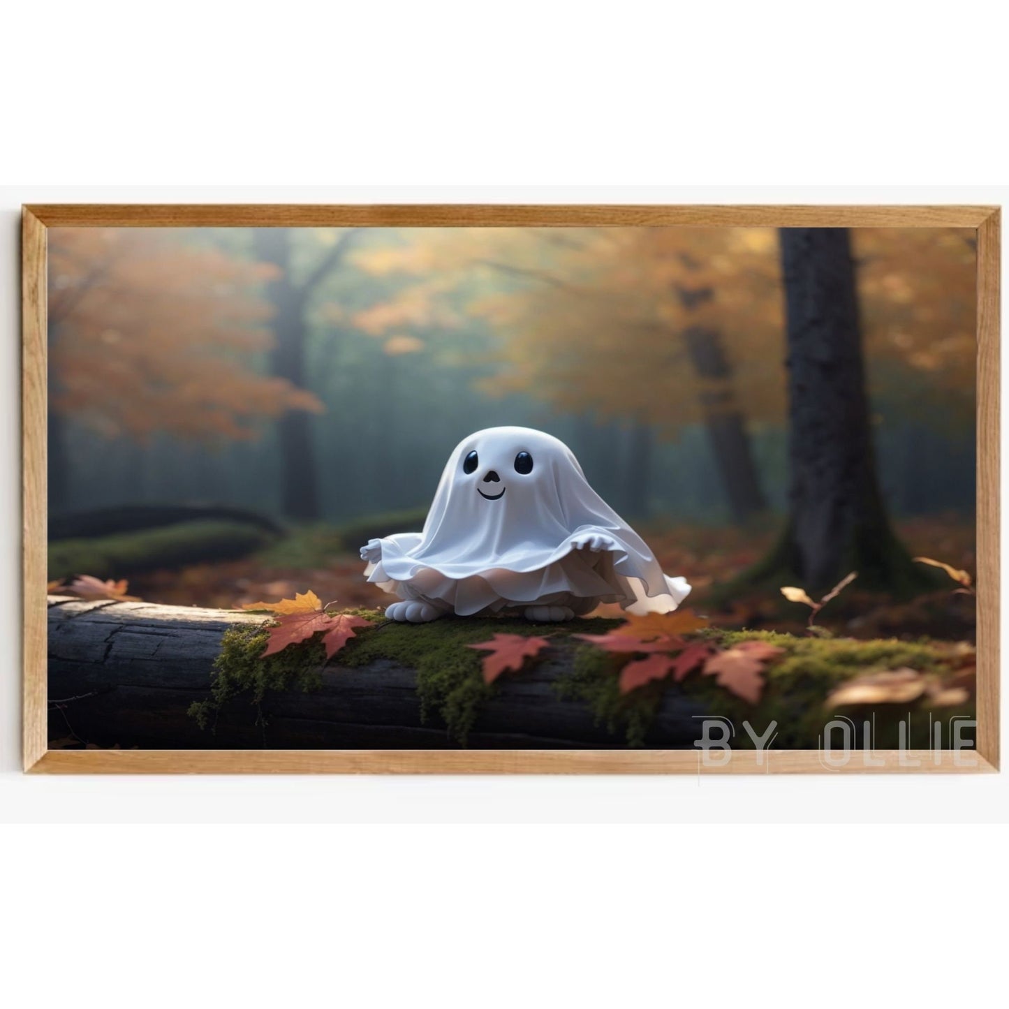 Halloween Samsung Frame TV Art Wildflower Field TV Ghost Vintage Fall landscape Halloween Frame TV art Autumn spooky painting art TV78