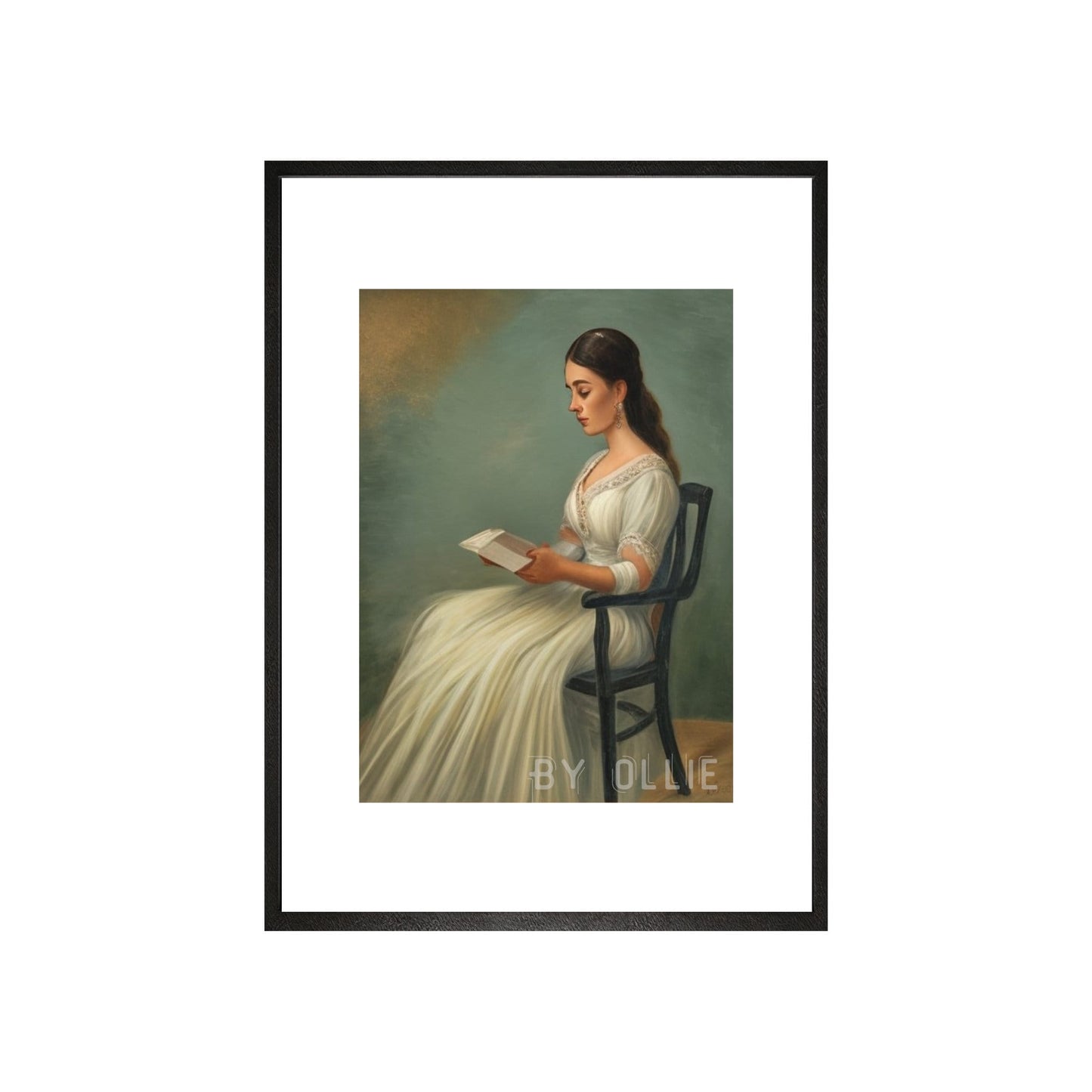 Vintage Reading Beauty Antique Portrait Woman Painting Bedroom Decor Digital Printable Art Digital Wall Art Aesthetic Nostalgic Home Decor