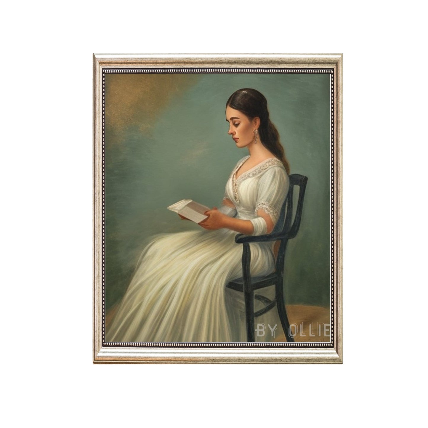 Vintage Reading Beauty Antique Portrait Woman Painting Bedroom Decor Digital Printable Art Digital Wall Art Aesthetic Nostalgic Home Decor