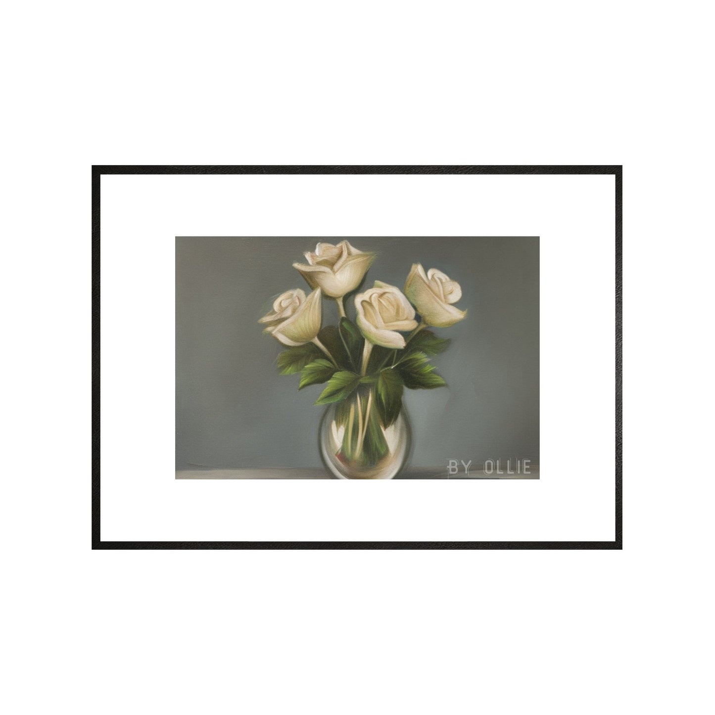 Classic Spanish White Rose Painting | Bright Vintage Kitchen Decor| Sweet Ornamental Boquete Painting| Digital Wall Art Painting for Foyer