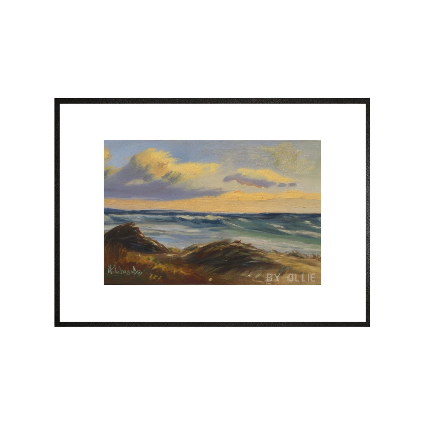 Vintage Coastal Landscapes | Seaside Oil Painting| Cloudy Wall Decor | Ocean Wave Art Painting | Digital Downloadable Painting for foyer