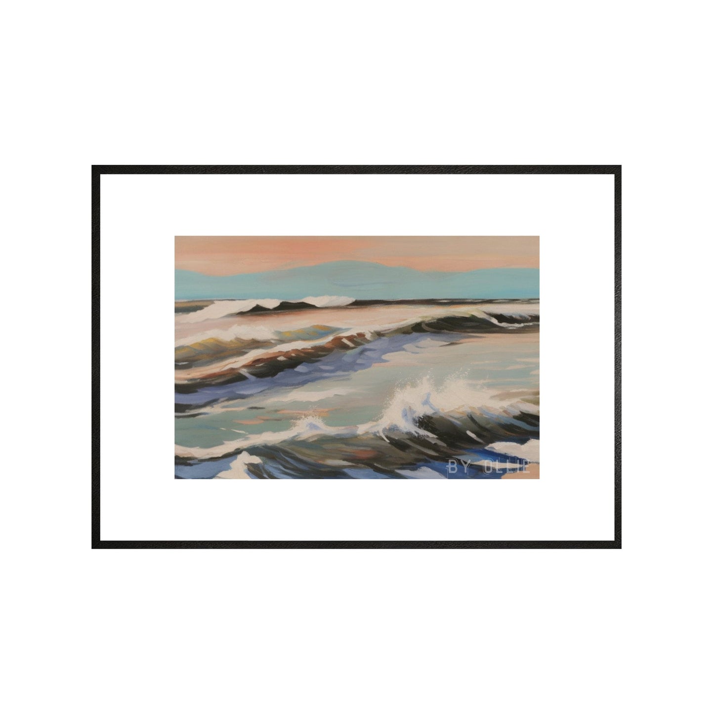 Minimalist Vintage Coastal Rustic Painting Art DIGITAL Painting | Sky Waves Painting | Oil Painting | Ocean Painting Beach Digital Wall Art