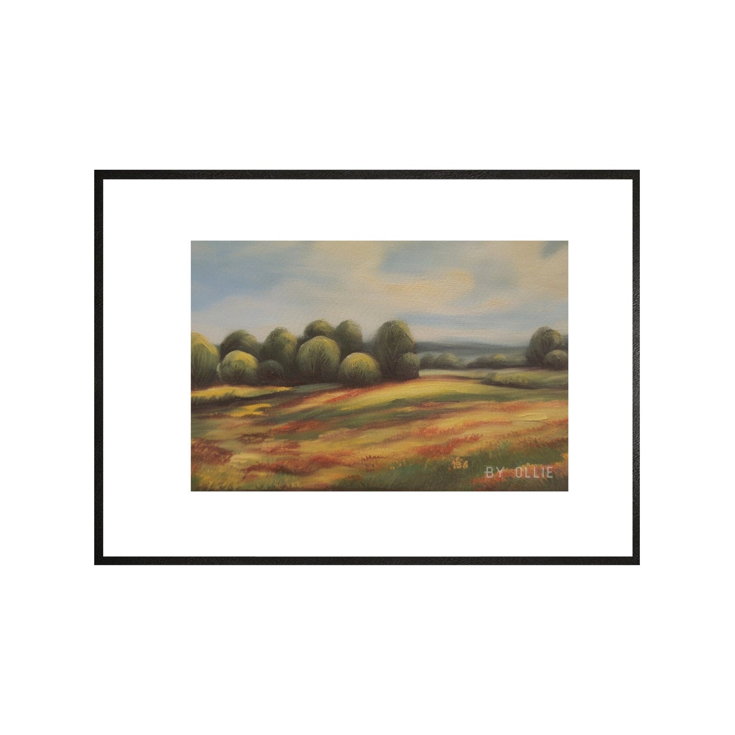 Vintage Moody Country Painting Art Muted Green Oil Painting Landscape Grassy Field Wall Painting Decor Nature Digital Painting for gallery