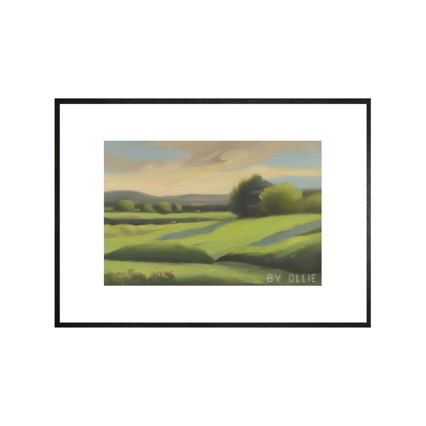 Green Grass Landscape Wall Art | Modern Landscape Decor| Grass Field Scenery Decor | Farmhouse Wall Decor | Digital Painting for Living Room