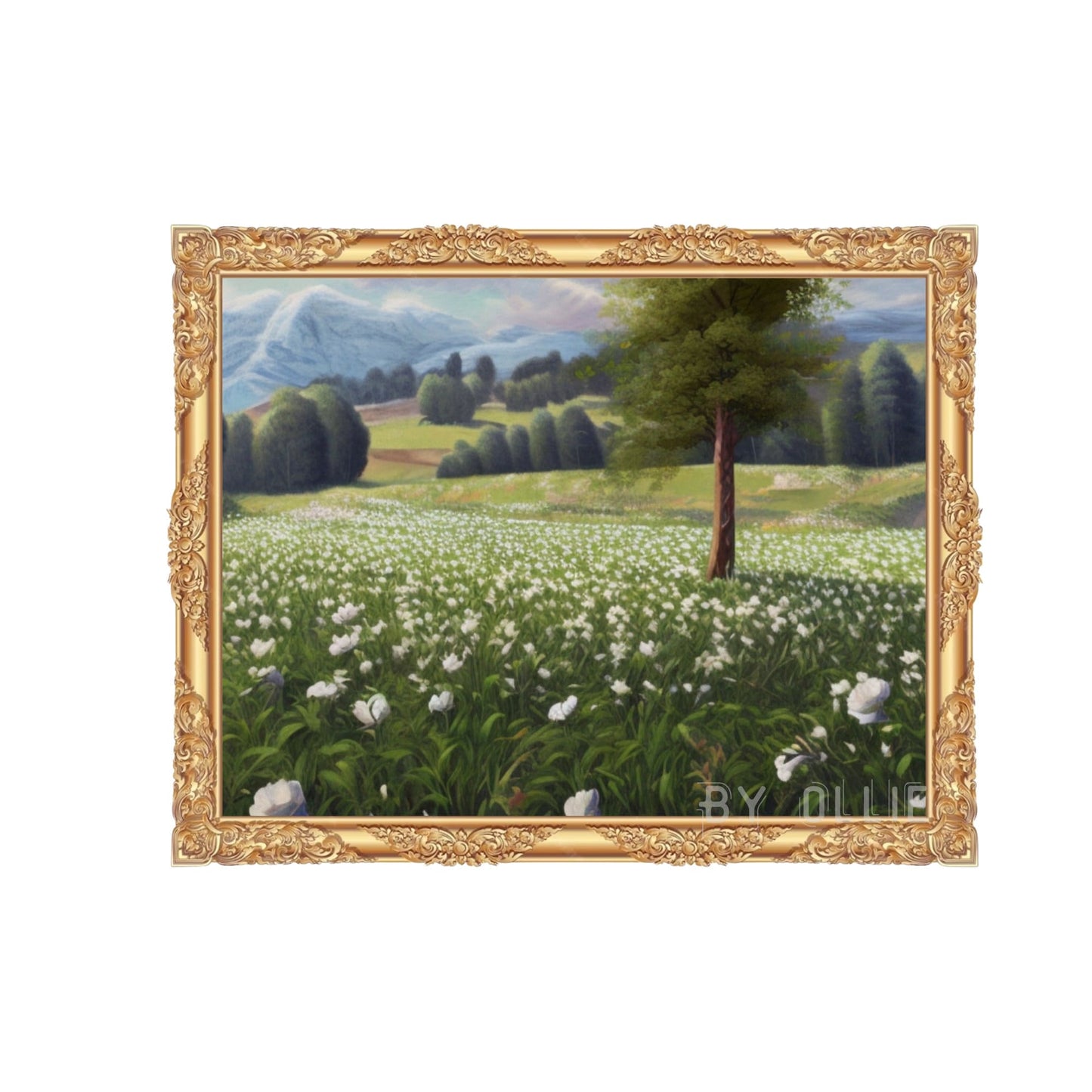 Printable Tranquil Meadow Vintage Country Landscape Painting Art Digital Download Digital Wall Art Instant Digital Painting for Home Decor