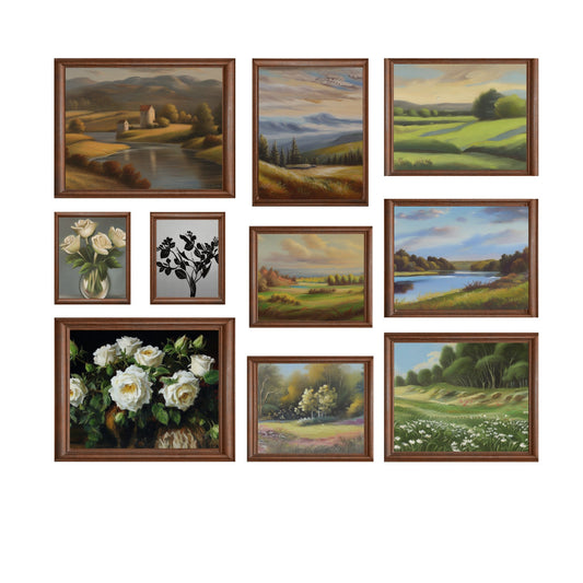 French Country Gallery Wall Art Set | Vintage Living Room Decor | PRINTABLE Collection of 10 | Digital DOWNLOAD | Digital Paintings