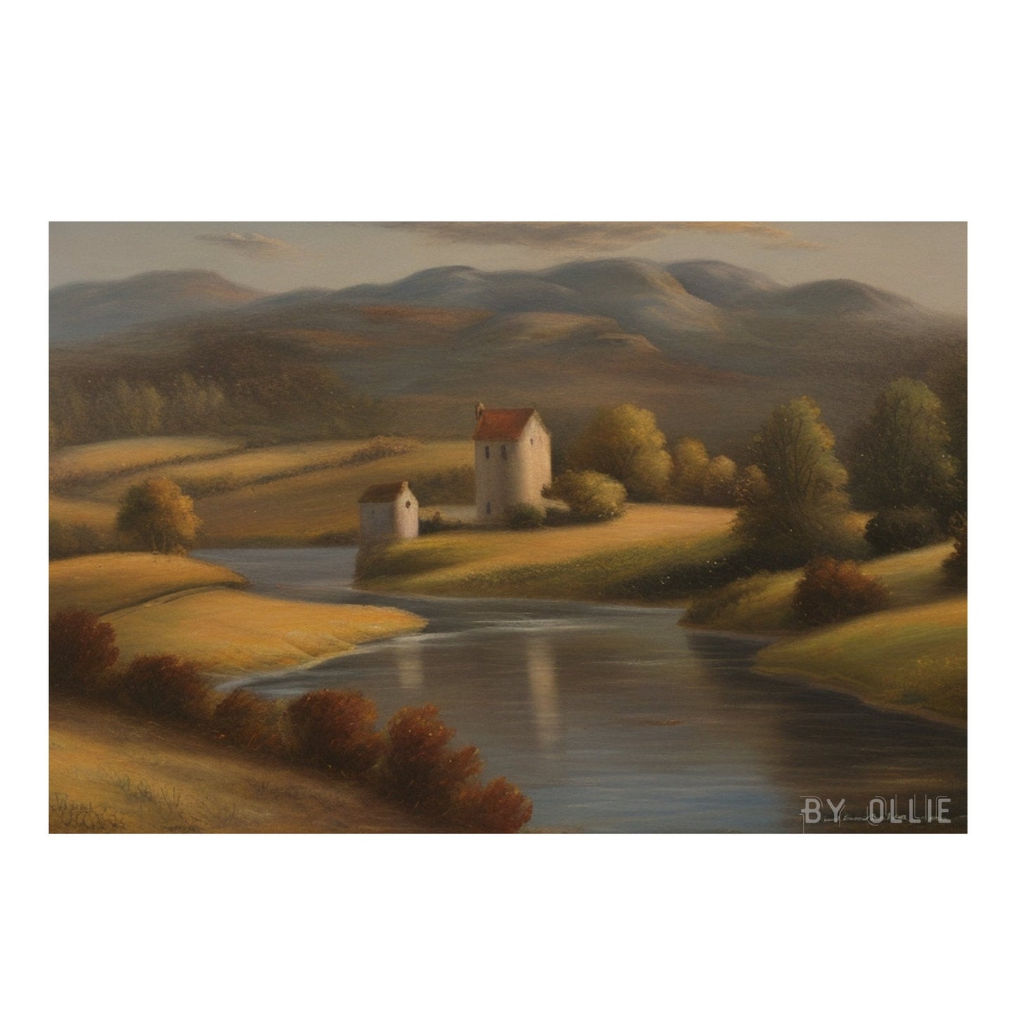 Elegant Vintage Autumn Landscape Oil Painting Luxury Art DIGITAL Instant Decor Sophisticated Digital Artwork Digital Painting for Mansions