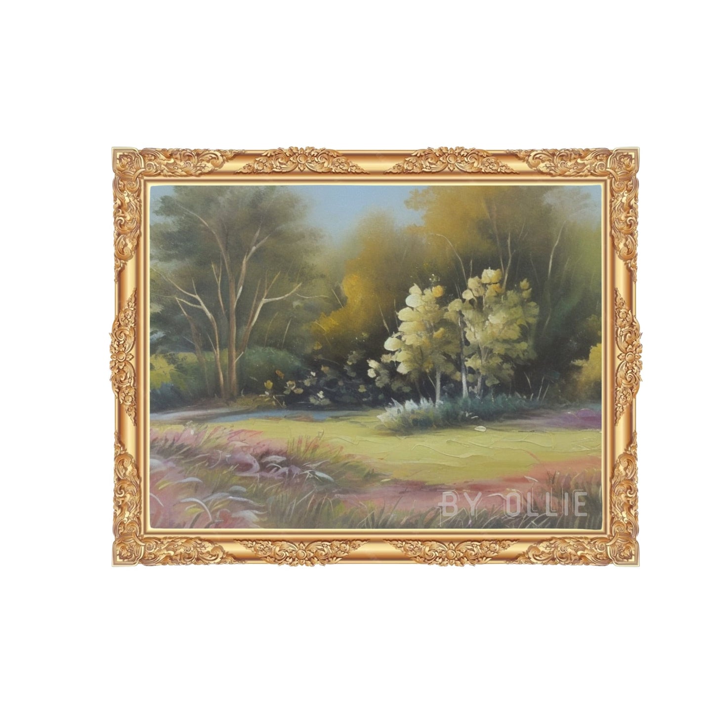 Vibrant Spring Landscape Art Vintage Print Country Landscape Painting Colorful Grass Oil Painting Farmhouse Decor Digital Wall Art Painting