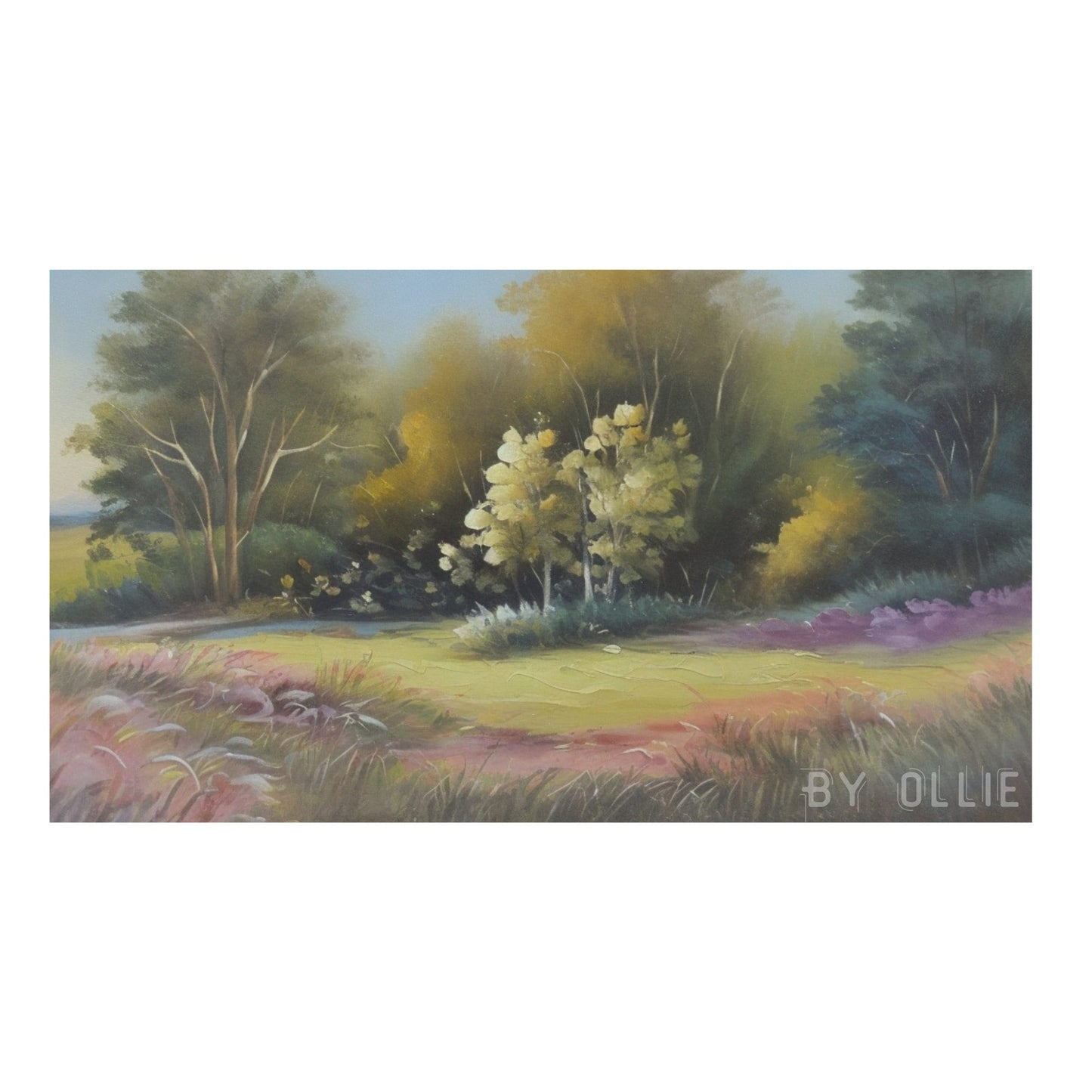 Vibrant Spring Landscape Art Vintage Print Country Landscape Painting Colorful Grass Oil Painting Farmhouse Decor Digital Wall Art Painting