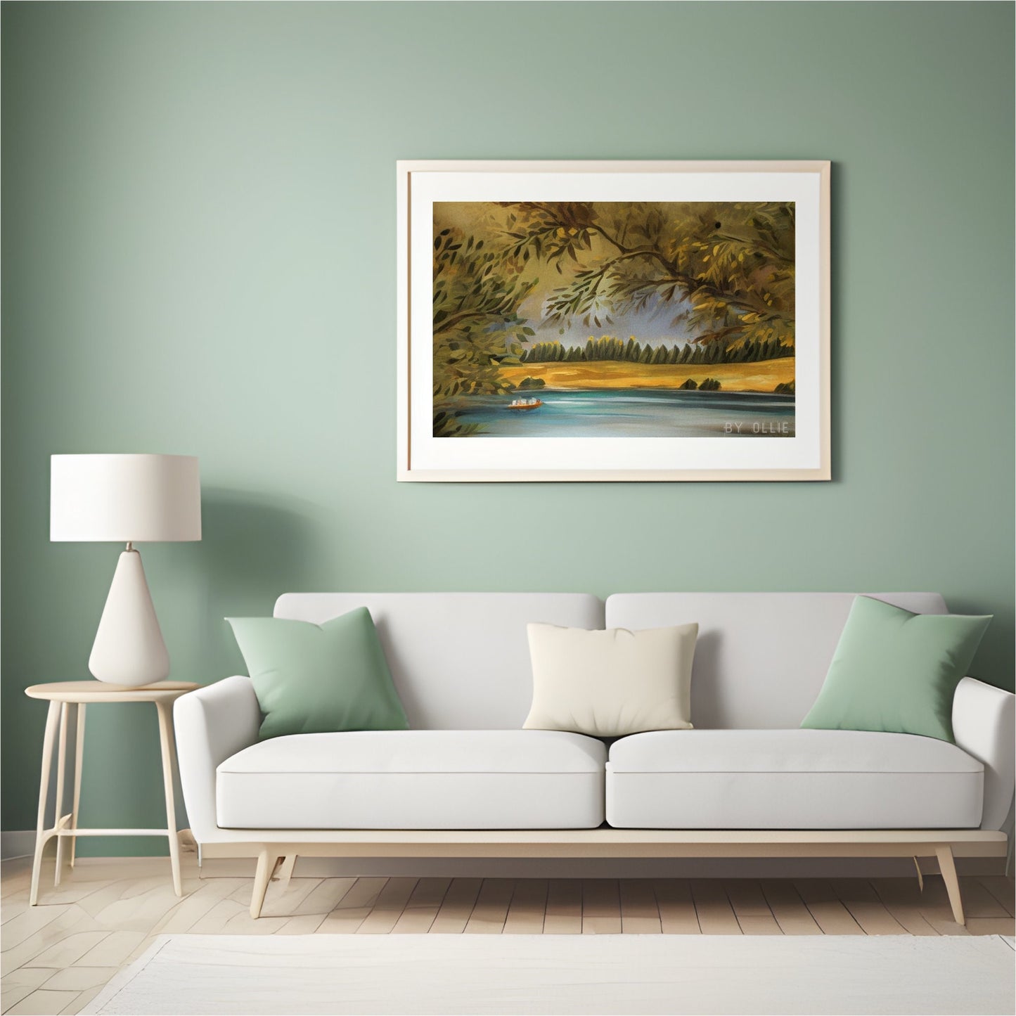 Lake Painting | Light Tree Moody Lake House Poster| Antique Wall Art PRINTABLE| Oil Painting Decor for foyer Digital Oil Painting for Office