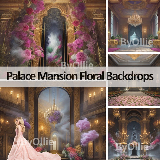 16 Fine Art Floral Smoke Mansion Digital Backdrops Maternity Backdrop Overlays Photography Digital Background Photoshop Textures Overlays