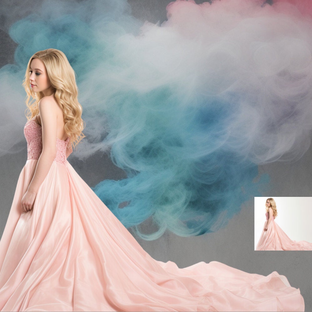 29 Fine Art Colorful Smoke Digital Backdrops, Maternity Backdrop Overlays Photography Digital Background Overlays Photoshop Texture Overlays