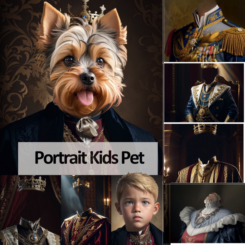 Steam Punk Pet,
pet portrait,
DIY photography,
girl royal portraits,
templates animal cat,
dog king crown,
knight castle,
vintage wall