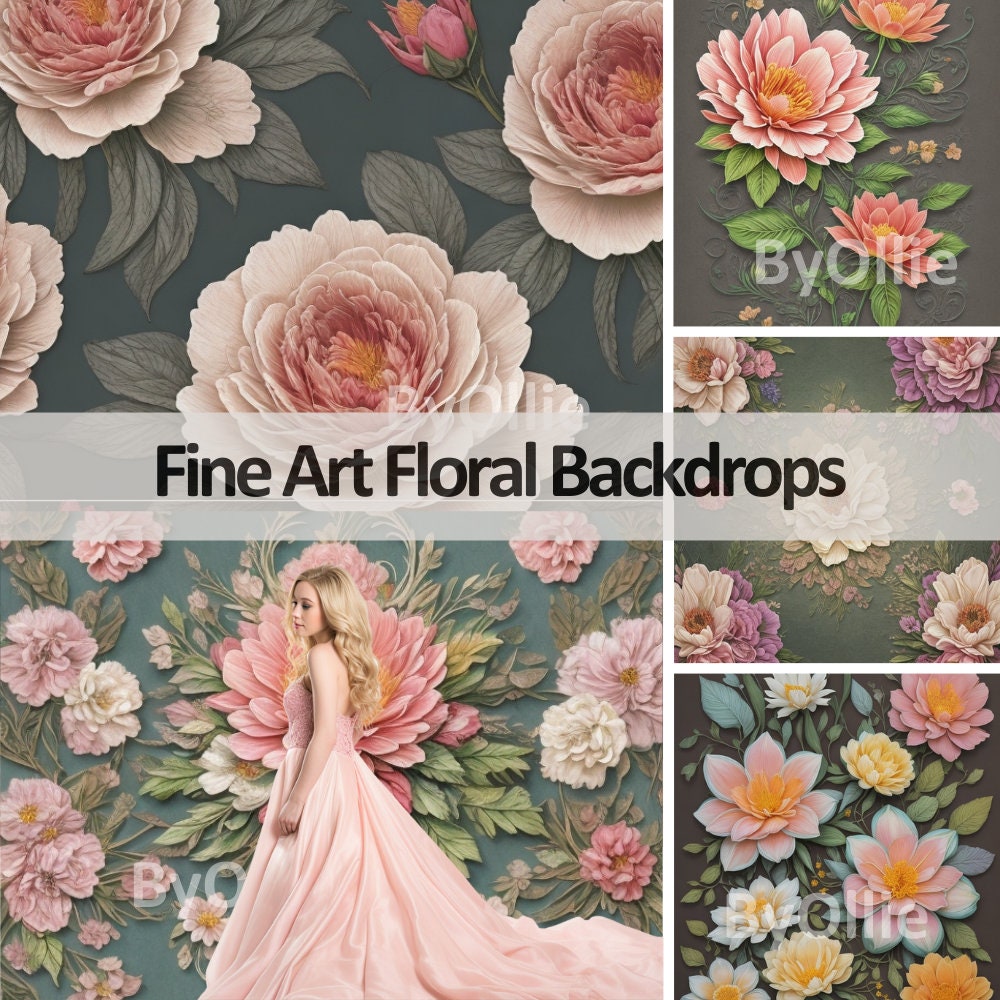 Floral Fine Art Floral Digital Backdrops Maternity Backdrop Overlays Photography Digital Background Overlays Photoshop Textures Overlays