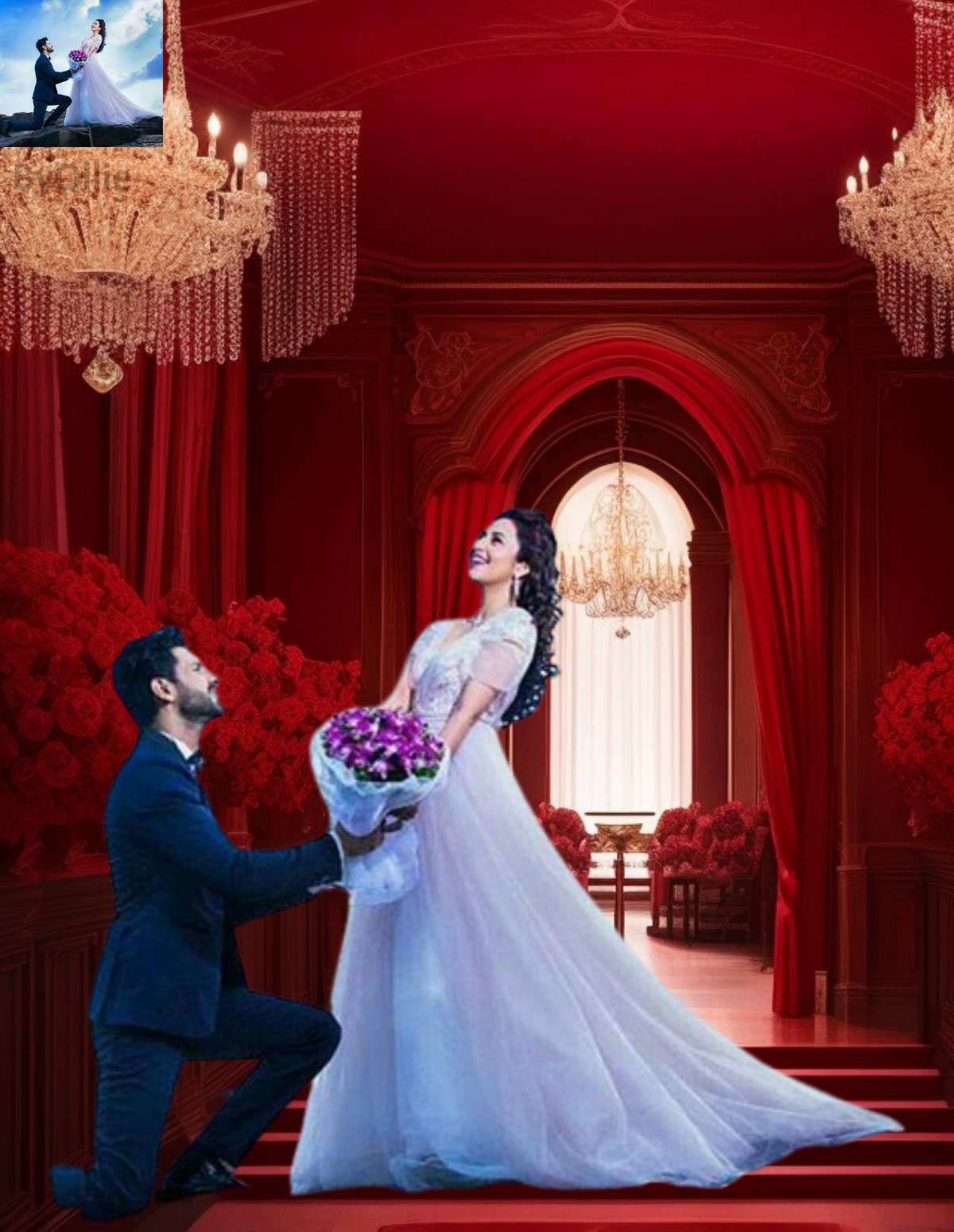 10 Red Palace Mansion Digital Backdrops Royal Elegant Photography Studio Background for Bridal Fine Art Portrait Photograph Overlays